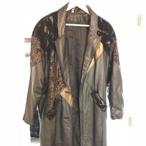 Vintage Leather Trench Coat